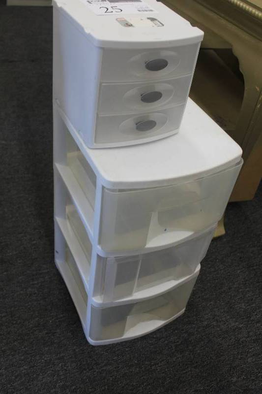 lot 25 image: Lot of (2) Plastic Storage Cabinets