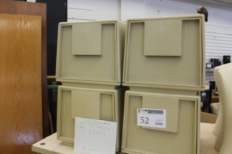 lot 52 image: Lot of (2) 4-Stackable Storage Cases