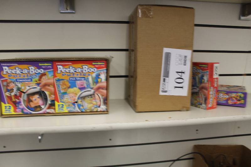 lot 104 image: Lot of (2) Boxes Pre School Peek-a-boo Puzzles