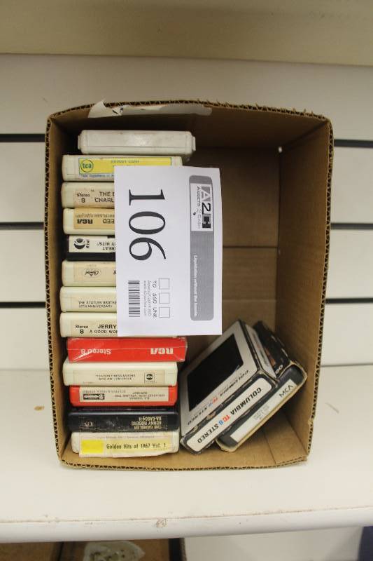 lot 106 image: Box Lot of Vintage 8-Track Tapes Various Artists