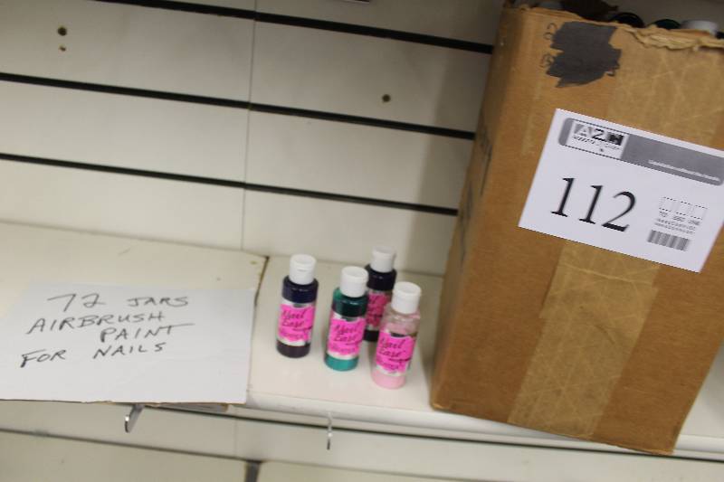 lot 112 image: Lot of (72) Jars Airbrush Paint For Nails