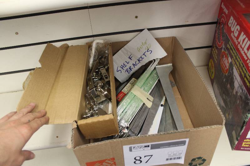 lot 87 image: Lot of Hardware Including Unitrak 12 Shelf Brackets, Cupboard Door Hinges