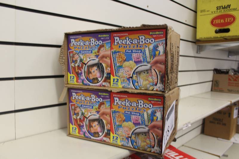 lot 118 image: Lot of (2) Boxes Pre School Peek-a-boo Puzzles