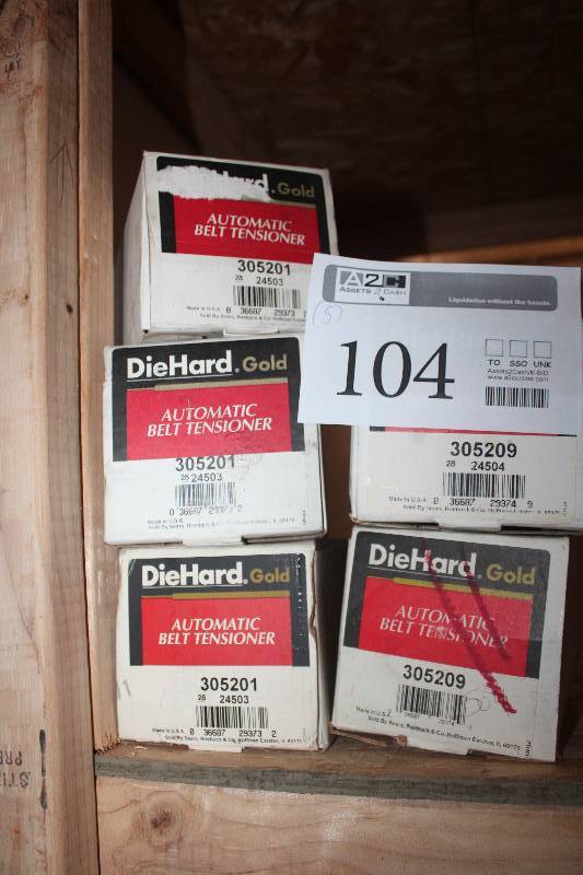 lot 104 image: Lot of (5) Diehard Automatic Belt Tensioner New In Box Includes 305201, 305209