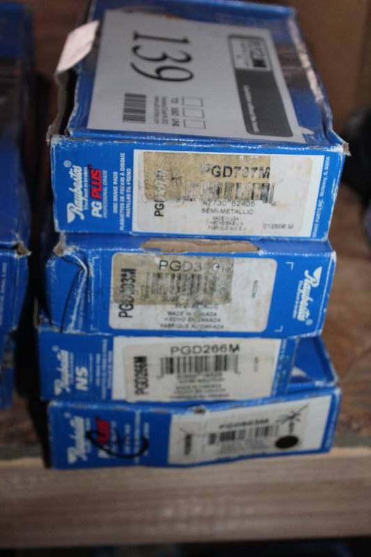 lot 139 image: Lot of (4) Raybestos PG Plus, NS Disc Brake Pads New In Box Includes PGD707M, PGD303M, PGD266M, PGD803M