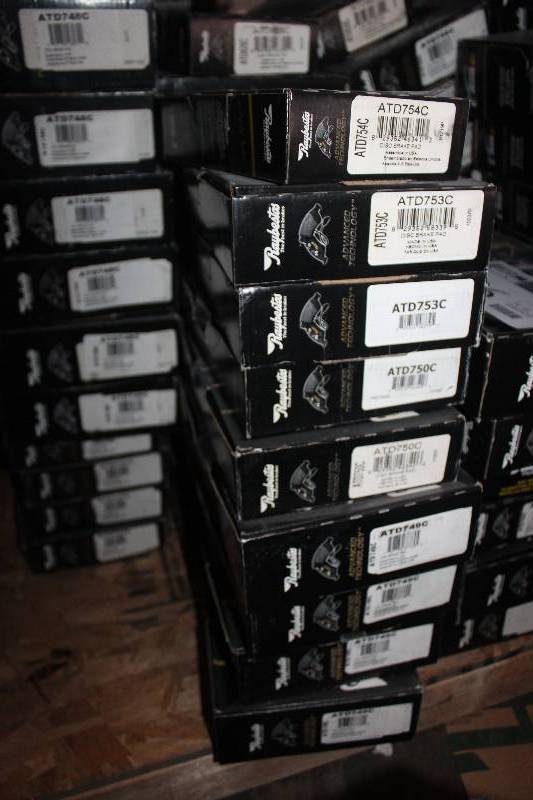 lot 185 image: Lot of (9) Raybestos Disc Brake Pads New In Box Includes ATD754C, ATD753C, ATD750C, ATD748C