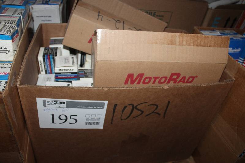 lot 195 image: Lot of (Approximately 60) MotoRad Thermostat New In Box Includes 241-180, 203-195, 244-192, 328-170