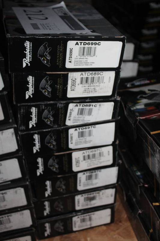 lot 212 image: Lot of (8) Raybestos Disc Brake Pads New In Box Includes ATD699C, ATD689C, ATD691C, ATD697C