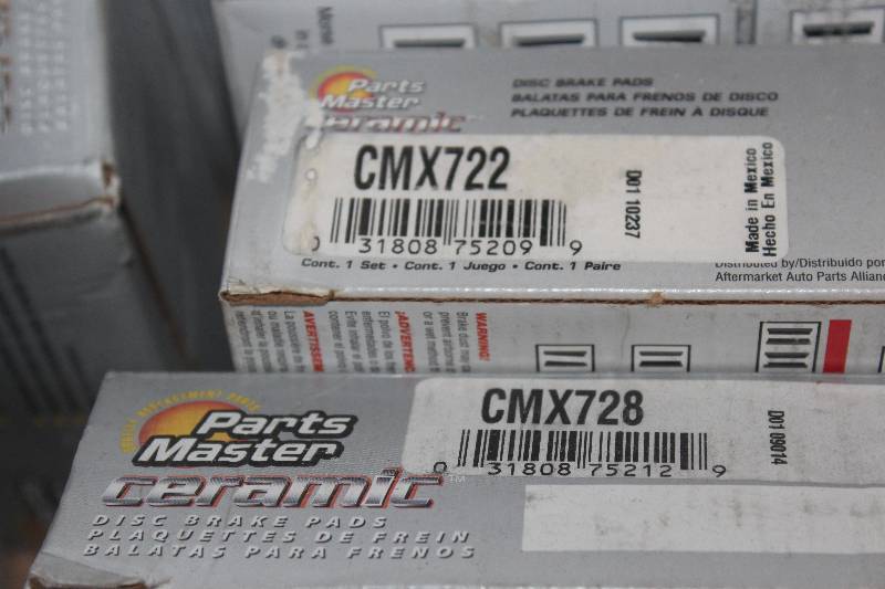 lot 241 image: Lot of (Approximately 5) Parts Master Ceramic Disc Brake Pads New In Box Includes CMX722, CMX728, CMX711