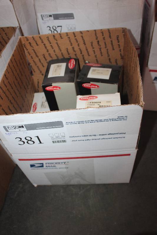 lot 381 image: Lot of (Approximately 15) Delphi Automotive Parts New In Box Includes FS0028, FS0039, DS10041, ES10543, ES10542