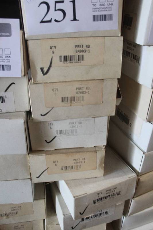 lot 251 image: Lot of (9) Automotive Parts 6-Count New In Box Includes 84003-1, 82063-1, 84003-1, 84036-1