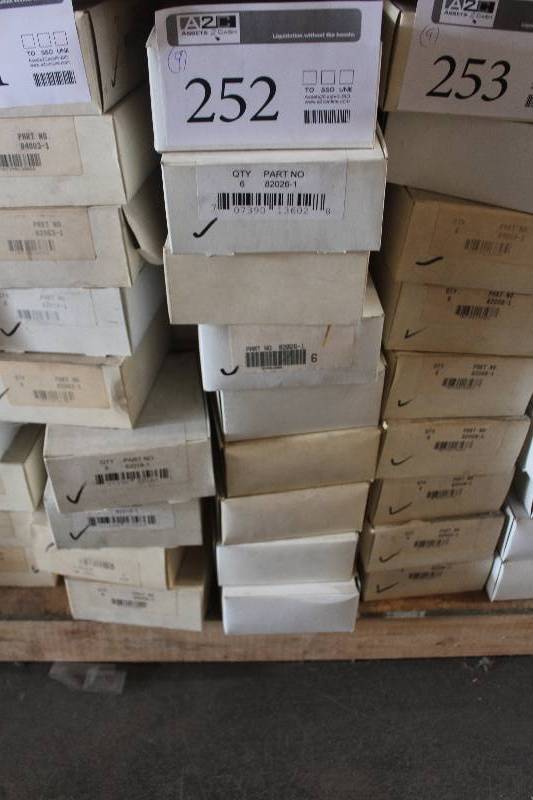 lot 252 image: Lot of (9) Automotive Parts 6-Count New In Box Includes 82026-1