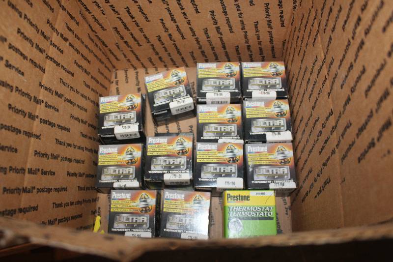 lot 278 image: Lot of (Approximately 10) Prestone Thermostat New In Box Includes 776-195, 778-180, 777-180, 778-195, 311-180