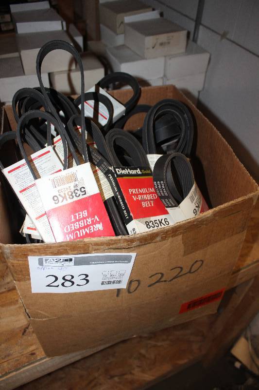 lot 283 image: Lot of (Approximately 40) Diehard Premium V-Ribbed Belts New In Box Includes 538K6, 880K6, 715K6, 835K6