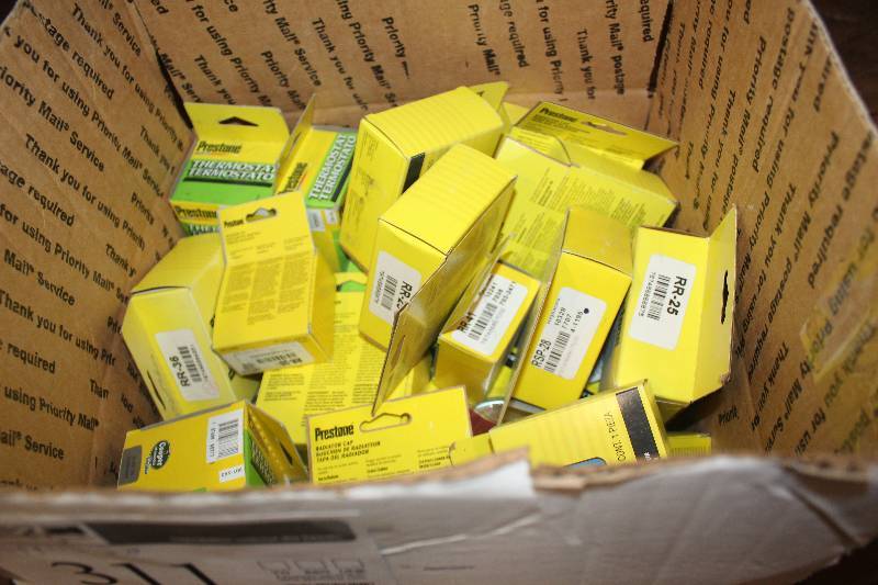 lot 311 image: Lot of (Approximately 20) Prestone Thermostat, Radiator Cap New In Box Includes RR-23, RR-41, RSP-28, RR-25, RR-36, 307-192, RSP-31