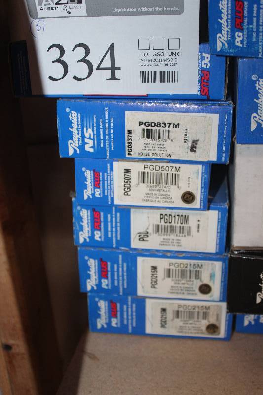 lot 334 image: Lot of (6) Raybestos PG Plus Disc Brake Pads New In Box Includes PGD837M, PGD507M, PGD170M, PGD215M