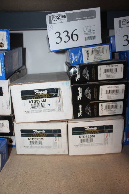 lot 336 image: Lot of (8) Raybestos PG Plus Disc Brake Pads New In Box Includes ATD825M, ATD1279M, PGD207M