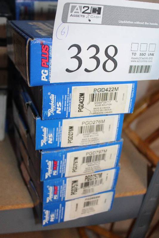 lot 338 image: Lot of (6) Raybestos PG Plus Disc Brake Pads New In Box Includes PGD422M, PGD276M, PGD797M, PGD757M