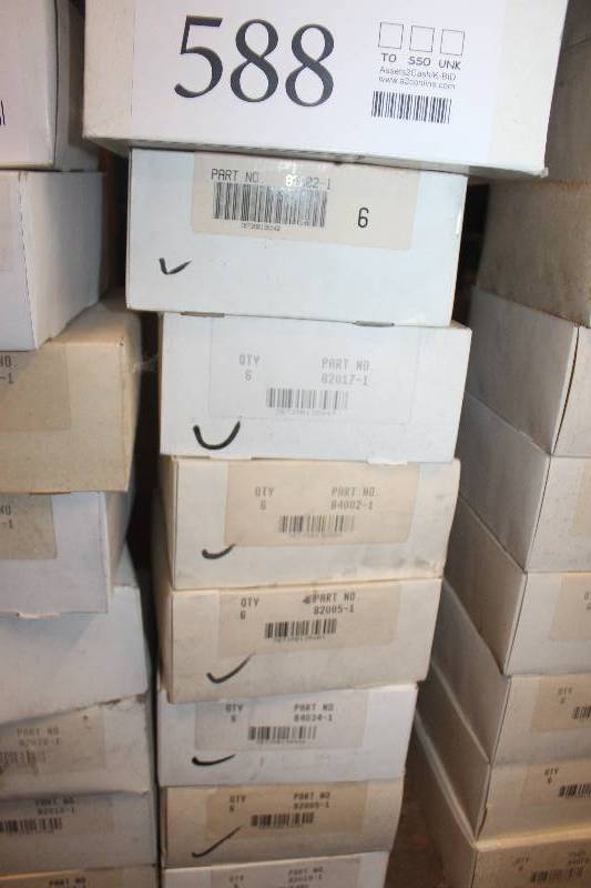 lot 588 image: Lot of (8) Automotive Parts 6-Count New In Box Includes 82017-1, 84002-1, 82005-1, 84034-1, 82010-1