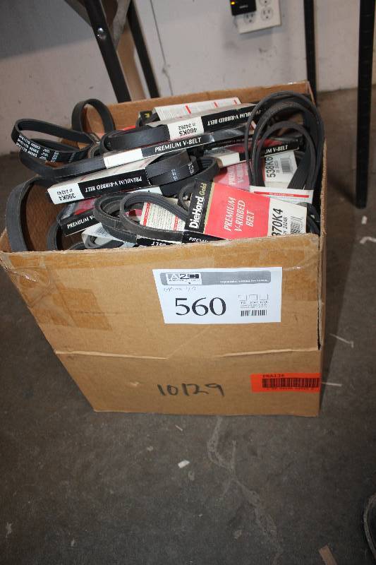 lot 560 image: Lot of (Approximately 40) Diehard Premium V-Ribbed Belts New In Box Includes 370K4, 538K6, 460K5, 390K4