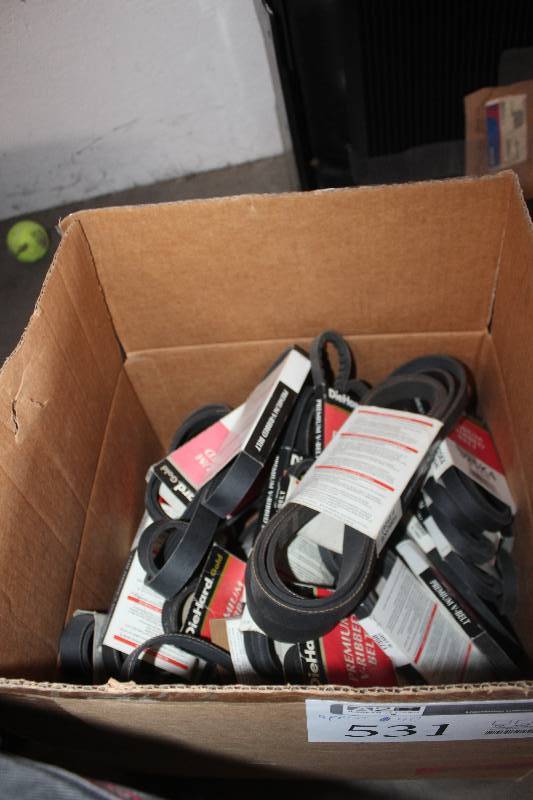 lot 531 image: Lot of (Approximately 40) Diehard Premium V-Ribbed Belts New In Box Includes 1080K6, 445K6, 370K4, 17350, 15380, 325K4