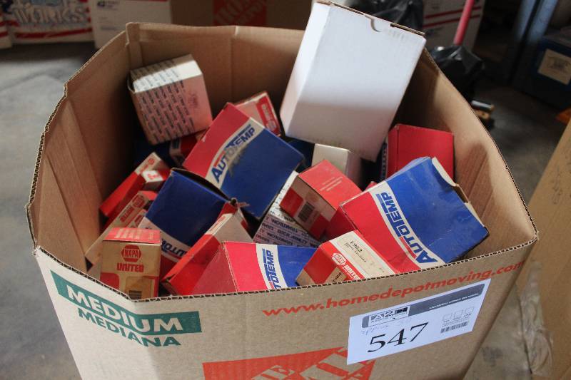 lot 547 image: Lot of (Approximately 50) NAPA, AutoTemp, Beck Arnly, Delphi Automotive Parts New In Box Includes 1973, H4933, 174-7004, LS10015