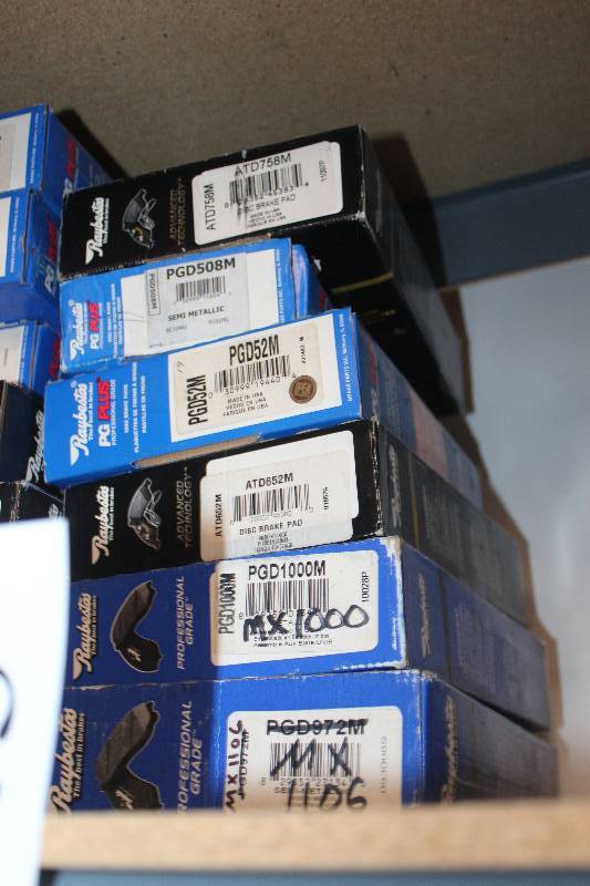 lot 643 image: Lot of (6) Raybestos PG Plus Disc Brake Pads New In Box Includes ATD758M, PGD508M, PGD52M, ATD652M, PGD1000M, MX1106