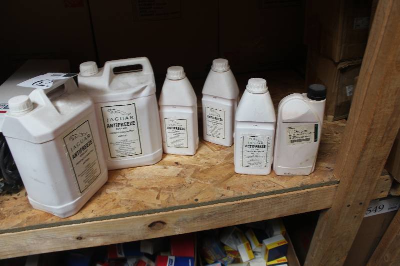 lot 625 image: Lot of (6) Jaguar Antifreeze Coolant New In 1G Plastic Bottles