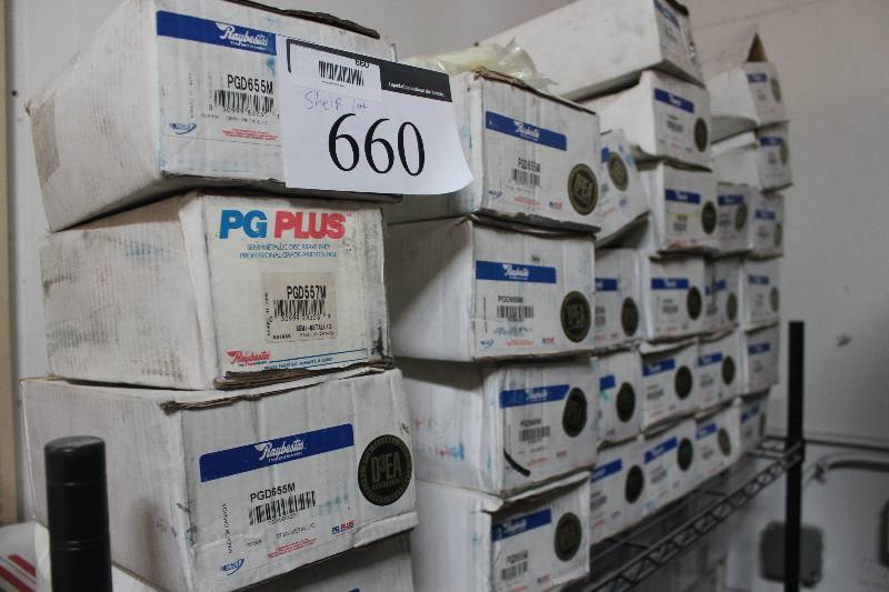 lot 660 image: Shelf Lot of Raybestos PG Plus Disc Brake Pads New In Box Includes PGD557M, PGD655M