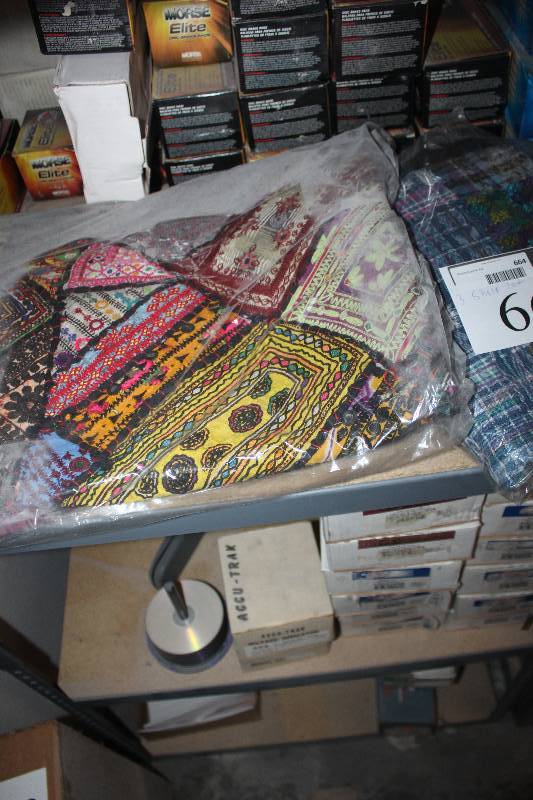 lot 664 image: Lot of (3) Shelf Lot Including Rugs, Brake Parts, Mileage Indicators
