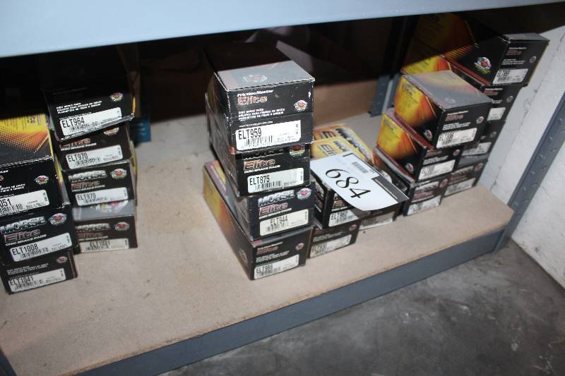 lot 684 image: Shelf Lot of Morse Disc Brake Pads New In Box Includes ELT869, ELT834, ELT886, ELT889, ELT959, ELT930, ELT875, ELT834, ELT964, ELT970, ELT1051, ELT1008, ELT1041