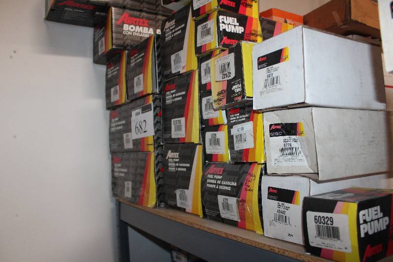 lot 682 image: Shelf Lot of Airtex Fuel Pump New In Box Includes 42442, 60329, 60578, 42138, 6776, E2079S, 1383, 1341, 41237, E3997M