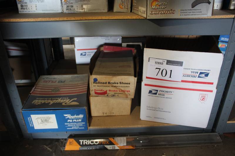 lot 701 image: Shelf Lot of Bendix Brake Parts, Raybestos Disc Brake Pads, Cole Hersee Parts New In Box