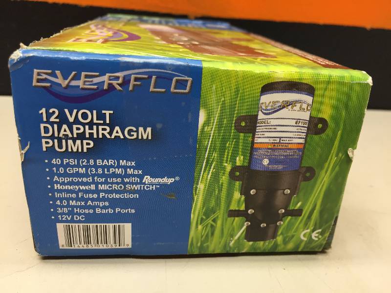 lot 40 image: EVERFLO 12VOLT DIAPHRAM PUMP, 40 PSI MAX