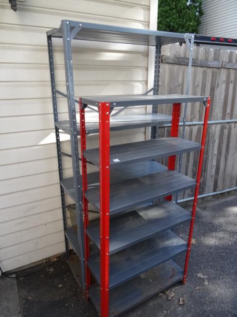 lot 35 image: 2 Metal Shelves 30 X 11 X 58