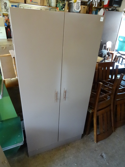 lot 54 image: 2 Door Metal Wardrobe Cabinet