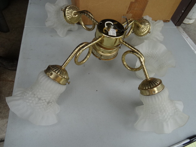 lot 127 image: 4 Bulb Ceiling Light Vintage.