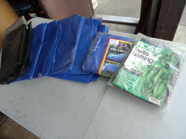 lot 182 image: 5 Tarps and a Trellis Net