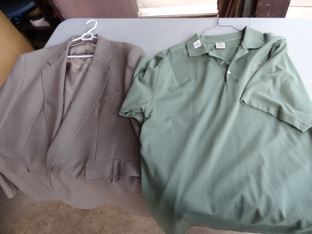 lot 230 image: XXL Suit Coat. Ducks Unlimited Shirt