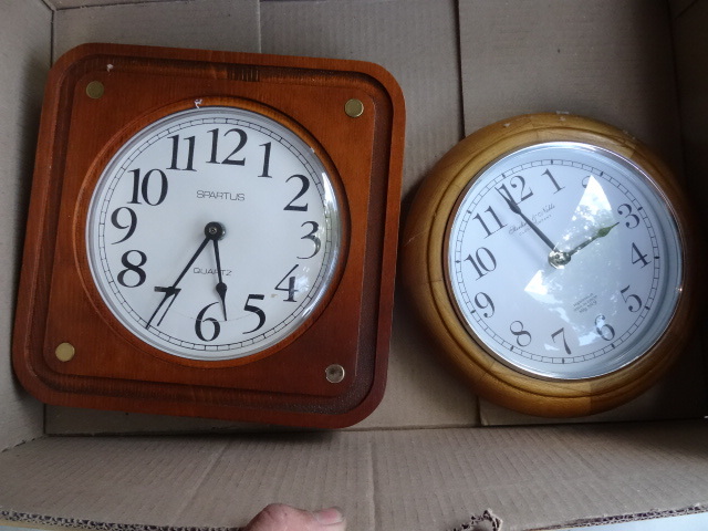 lot 241 image: Sterling and Noble and Spartus Wall Clocks, Works