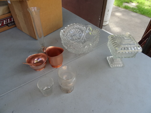 lot 247 image: Copper Sups, Misc Glassware