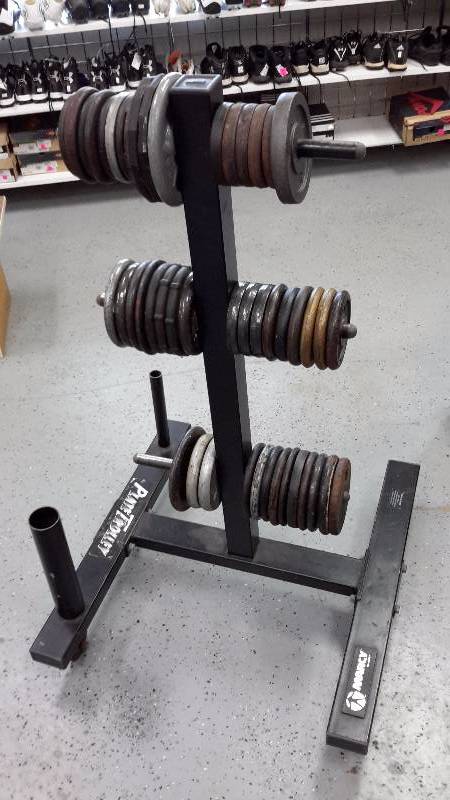 Plate trolley with plate weights