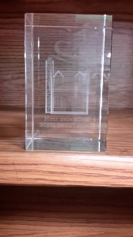 Etched glass keepsake