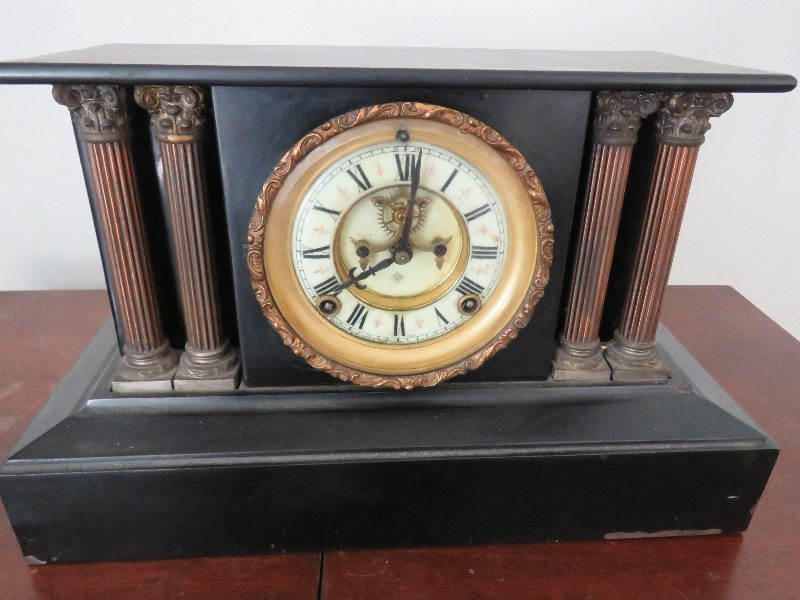 Antique Metal Mantle Clock