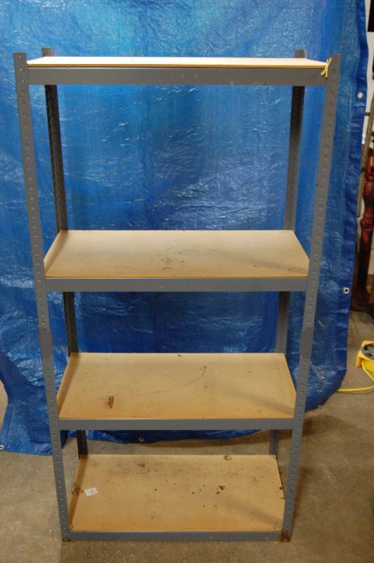 lot 136 image: Metal and Wood Shelf