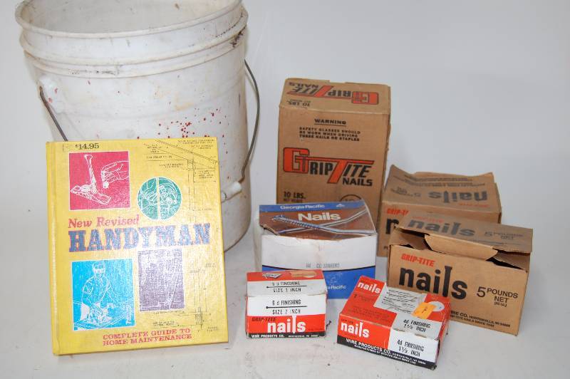 lot 214 image: Misc Hardware and a Handyman Book