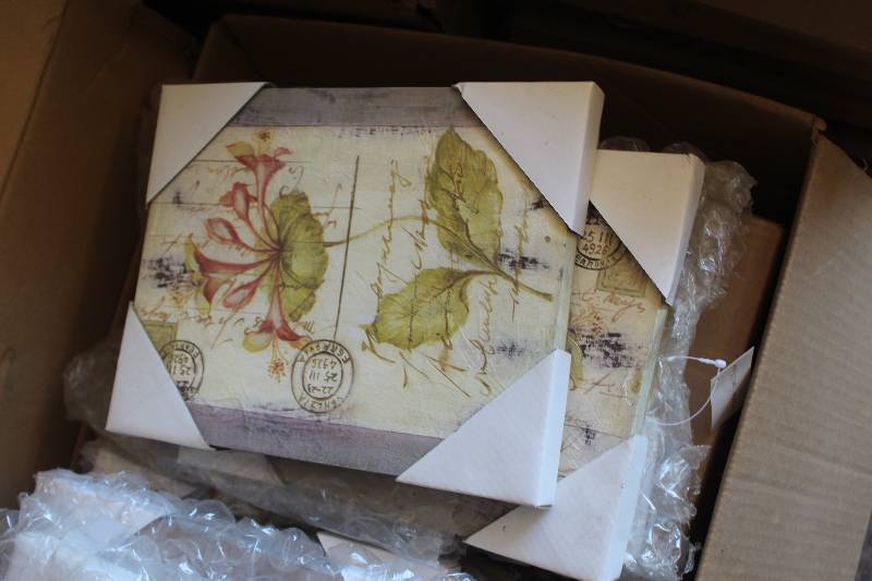 Box Lot of Decorative Canvas Wall Art