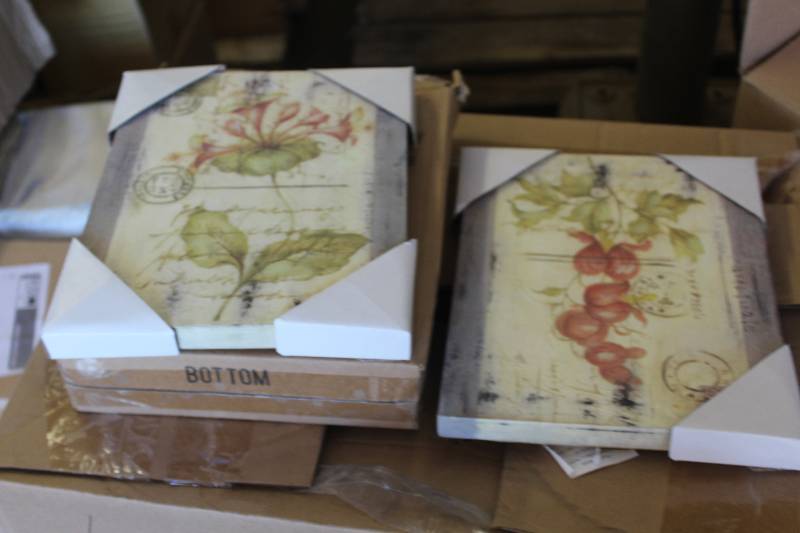 Box Lot of Decorative Canvas Wall Art