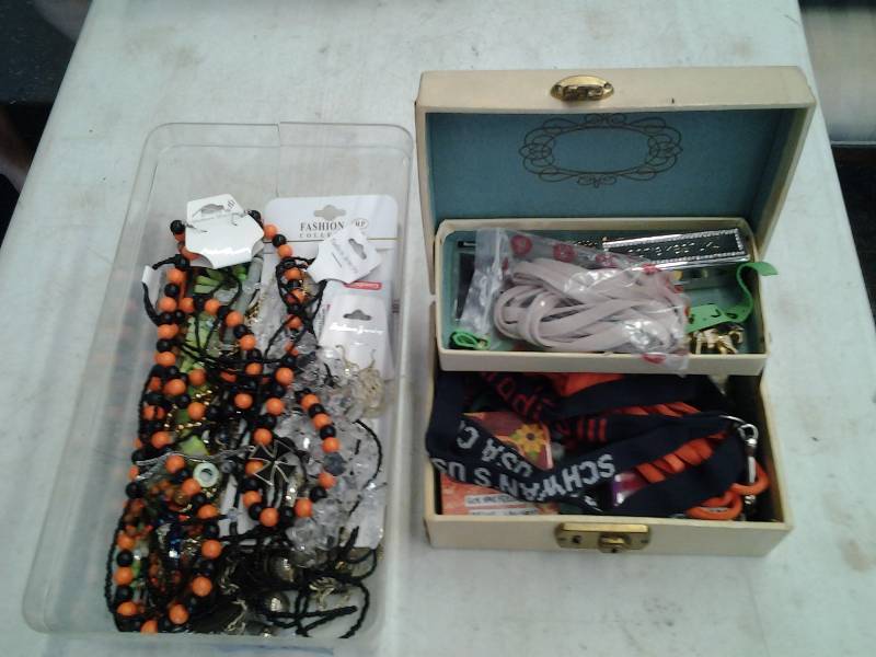 Jewelry Box With Contents & Lot Of Necklaces