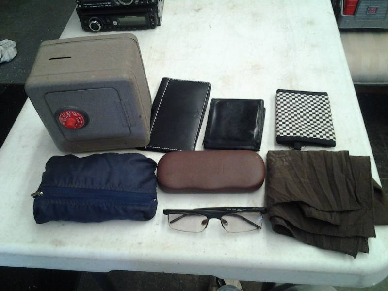 Vintage Fort Knox Coin Bank Safe, Wallets, Timberland Glasses, Misc